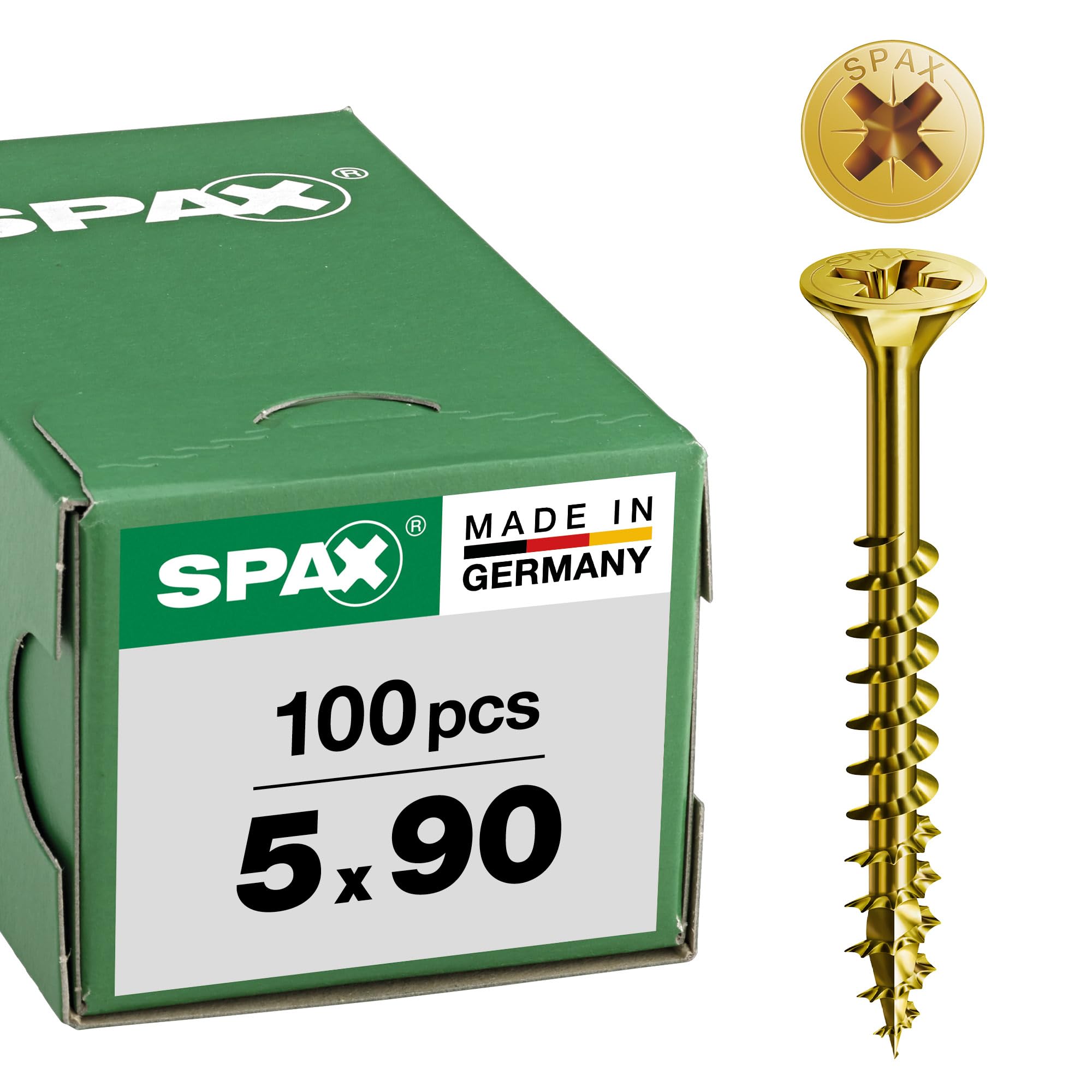 Spax – Universal Screw Countersunk Head Phillips Z 4Cut Partial Thread Yellow Passivated A2L – 0291020350305, 0/1034/021/5,0/90/ /02 — image 1