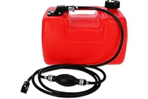 BISupply Boat Gas Tank Kit 3 Gallon - Portable Plastic Outboard Marine Boat Fuel Tank with Fill Hose