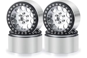 RCLIONS 4PCS Aluminum Alloy 2.2" Beadlock Wheels Rims 35mm for 1/10 RC Rock Crawler Car Axial Wraith 90018
