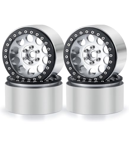 4PCS 2.2 Beadlock Wheels For 1/10 RC Wraith SCX10 D90 D110 TF2 TRX-4