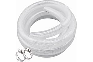 PEISONGFEI 3/4" ID x 1" OD - 10 Ft High Pressure Braided Clear PVC Vinyl Tubing Flexible Vinyl Tube, Heavy Duty Reinforced Vinyl Hose Tubing