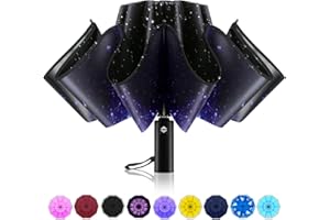 Trenovo Inverted umbrella, Windproof Travel Umbrella with Reflective Stripe, Reverse Compact Umbrella with Double Vented Canopy, Folding Portable Umbrella, Auto-open & Close Upside Down Umbrella