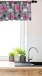 Ambesonne Vintage Floral Window Valance, Vibrant