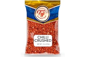 TAJ GOURMET FOODS TAJ Crushed Red Pepper Flakes | 14-Ounce | Chili Flakes Crushed Chilli for Pizza Flakes