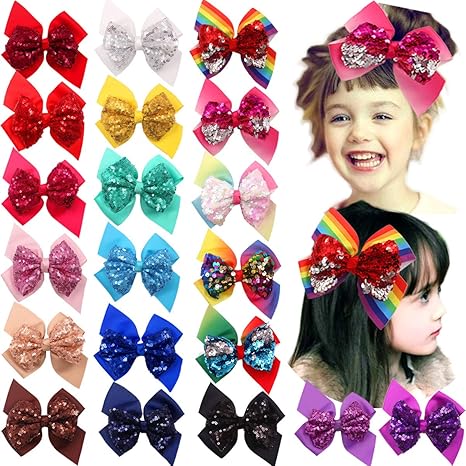 Buy 20pcs 5 5 6 Big Hair Clips Boutique Hair Bows Girls Kids