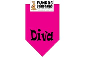 FUNDOG BANDANAS Diva Dog Bandana (One Size Fits Most for Medium to Large Dogs)