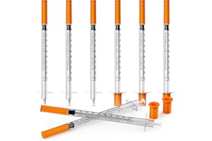 1ml 31G 5/16 Inch (8mm) Insulin Syringes with Needle, Individually Wrapped, Pack of 100