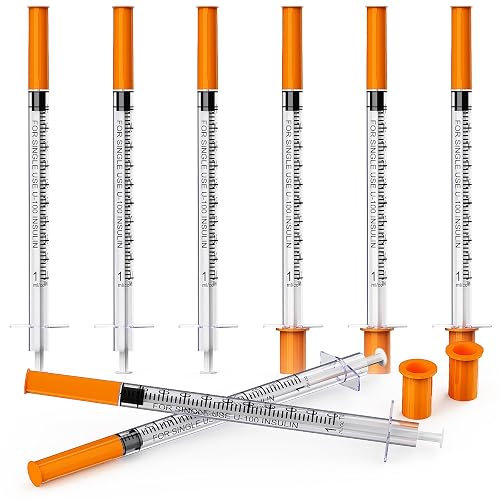 1ml 31G 5/16 Inch (8mm) Insulin Syringes with Needle, Individually Wrapped, Pack of 100