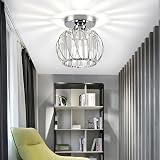Hudi Fyier Crystal Chandelier Ceiling Light Chrome Mini Semi Flush Mount view 5