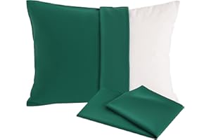 ORGANICTUNE Microfiber Toddler Pillowcases with Envelope Closure, 2 Pack 100% Brushed Microfiber Super Soft Travel Kids Nursery Pillow Cases, 14"x20" Fits Pillows Sized 12"x16" 13"x18" 14"x19", Dark Green
