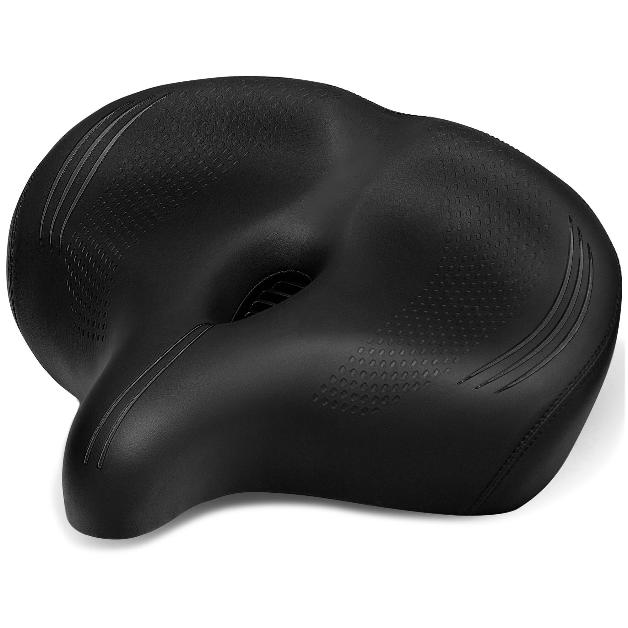 Photo 1 of CDYWD Oversized Bike Seat for Men & Women Comfort, Extra Wide Soft Padded Bicycle Seat Cushion, Large Comfortable Replacement Saddle for Peloton, Stationary Exercise Bike, Cruiser, Ebike, City Bike