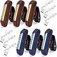 6 Pack Bike Rear Tail Light,USB Rechargeable LED Bike Tail Light, High Lumens Super Bright Bicycle Light Red/Blue,500mah Bike Safety Light Waterproof Cycling Taillight 5Light Mode Options,Night Riding