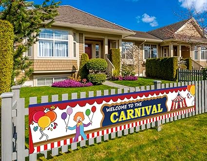 Amazon Com Colormoon Carnival Happy Birthday Banner Large