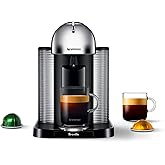 Nespresso Vertuo Single Serve Coffee and Espresso Machine by Breville, Chrome