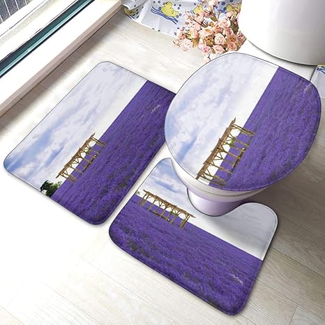 Amazon トイレマット セット 足ふきマット ラベンダー バスマット 玄関マット 浴室マット 便座 ふた カバー 滑り止め 浴室足ふきマット ホーム キッチン オンライン通販
