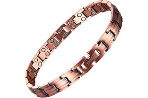 BioMag 99.99% Pure Copper Ankle Bracelet for Men Women Double Row Magnetic Therapy Anklet 10.2" Adjustable Jewelry Gifts