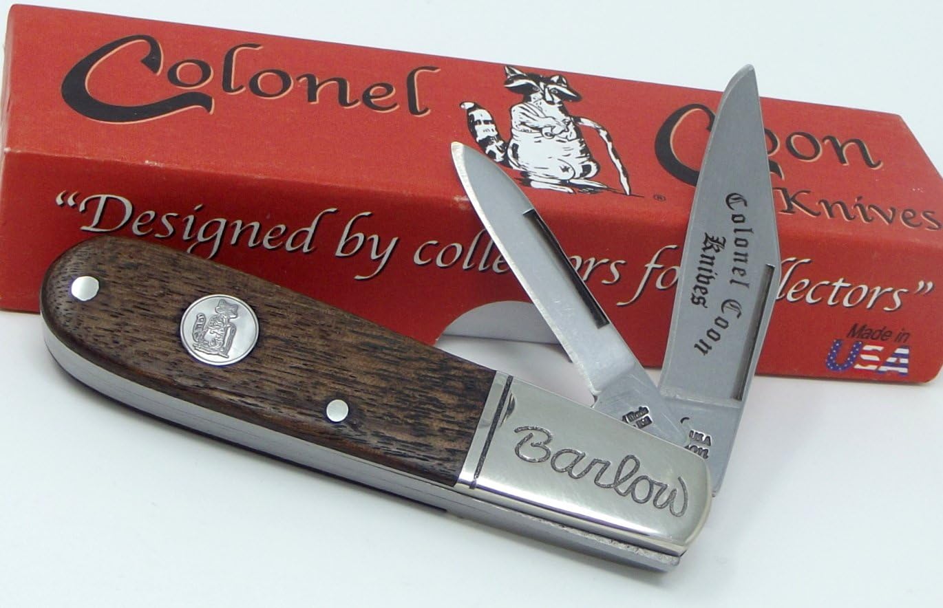 Handmade in The USA Colonel Coon Two Blade Barlow Working Pocket Knife
