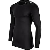 Cold Weather Compression Long Sleeve Crew Neck Shirt, Black, Medium