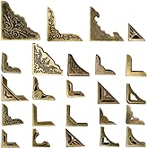 Aynaxcol 96PCS Metal Book Corner Protector, 24 Styles Iron Guard Edge Cover, Vintage Metal Decorative Cover Pad, for School Book Album Scrapbook Notebook, Desk Jewelry Case Box Gifts (Package A)