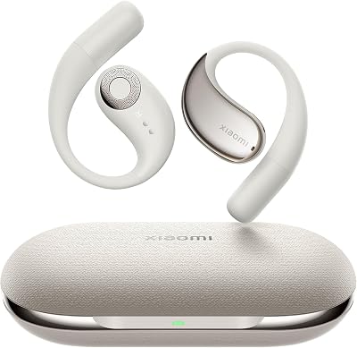OpenWear Stereo, Cuffie Bluetooth, custodia di ricarica, Hi-Res Audio con driver dinamico, Fino a 38,5 ore di ascolto, Doppio microfono con riduzione del rumore, Design Ergonomico, Beige