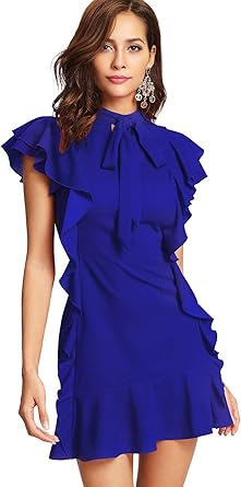 ruffle hem cocktail dress