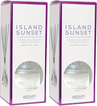 airpure Reed Diffuser 100ml Island Sunset Fragrance with 8 Black Reeds