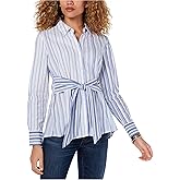 Tommy Hilfiger Womens Collared Long Sleeve Striped Sportswear Top