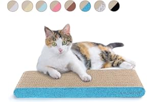 AMZNOVA Cat Scratcher, Cardboard Cat Scratchers, Durable & Recyclable Scratch Pad, Colors Series, Narrow, Glitter Blue