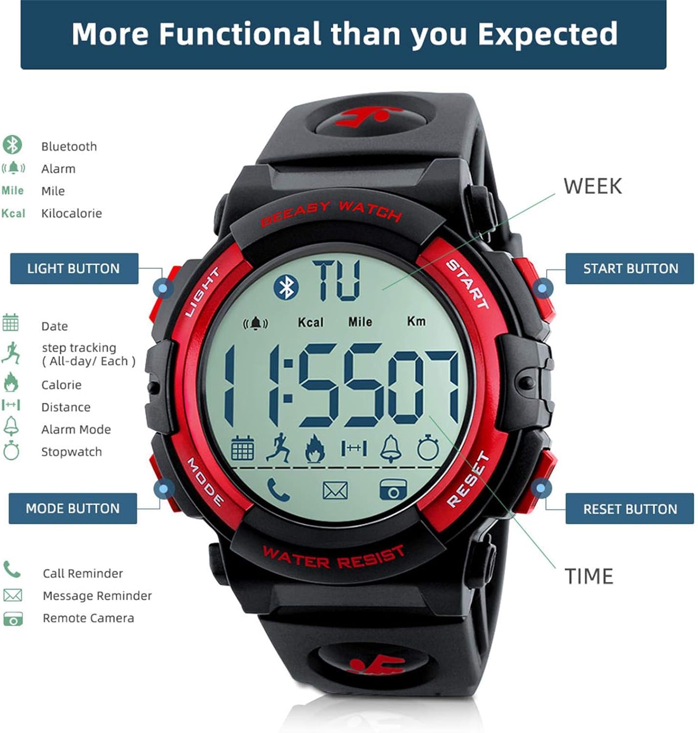 mens sports watch with stopwatch