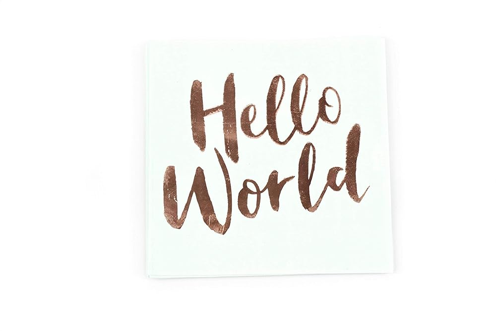 Amazon Com 8pc Mint And Rose Gold Hello World Dinner Napkin Handmade