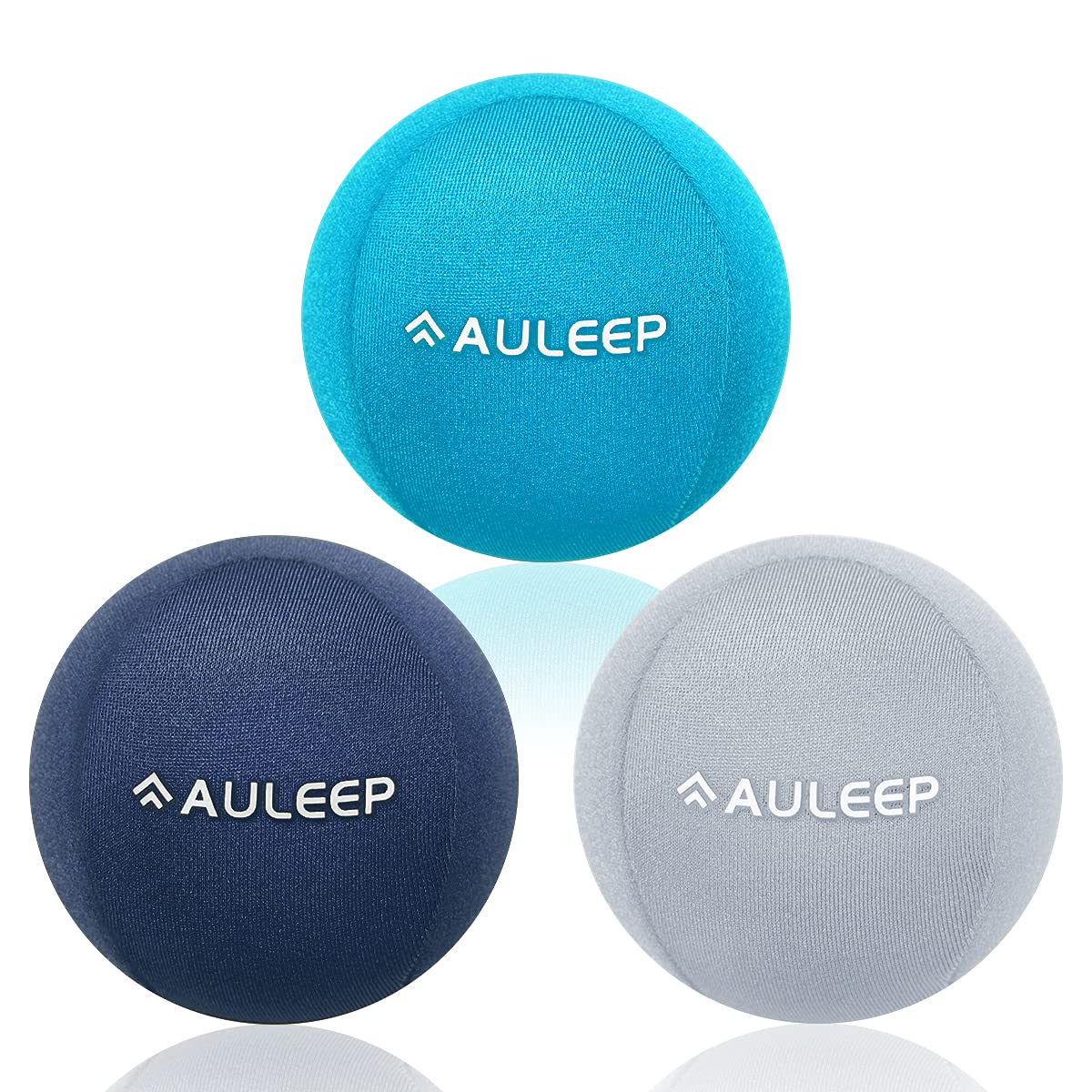 AULEEP Stress Balls for adults and Kids, 3 Pack Grip Strength Trainer Hand Therapy Exercise Balls, Anxiety Stress Relief Finger Resistance Exercise Squeezer Fidget(Dark Blue, Grey, Sky Blue)