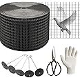 Lianart Solar Panel Bird Guard, 8in X 100ft Pigeon Barrier Netting, Solar Screen Protection Kit, Bird Proofing Mesh for Roof, Squirrel and Pest Control, Black Critter Guard for Solar Panels