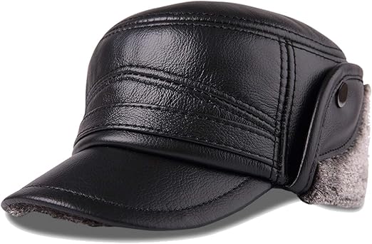leather flap hat