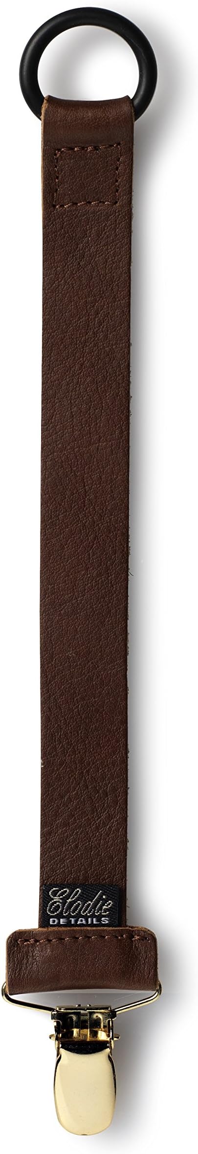 Elodie Details Leather Dummy Pacifier Clip (Brown)