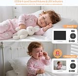 HelloBaby Video Baby Monitor with 2 Cameras, Night Vision, 2X Zoom, No WiFi view 3