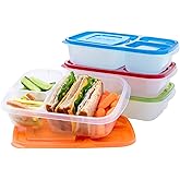 Bentgo Easyboxes - Original Stackable Lunch Boxes - Reusable 3-Compartment Food Containers for Kids and Adults - Bento Lunch 
