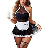 Avidlove Lingerie Sets for Women Sexy Babydoll Cute Teddy Lingerie Lace Maid Outfit