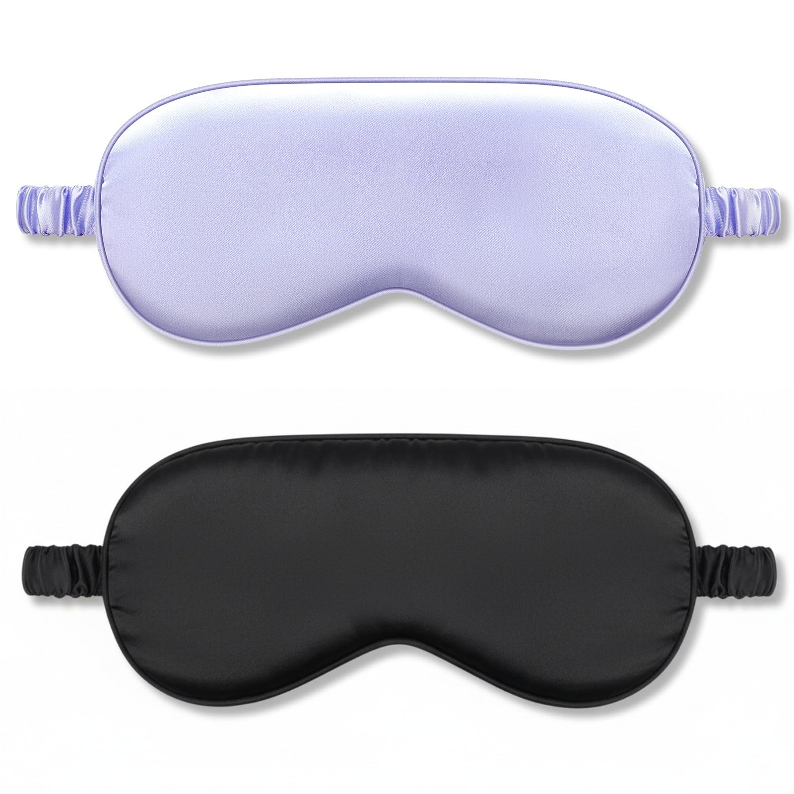 Photo 1 of 2Pack Silk Sleep Mask,IEKEODI Eye Mask for Sleeping?Elastic Blackout Eye Mask & Blindfold for Full Night's Sleep,Travel and Nap(Black+Purple)