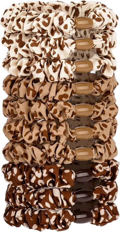 JessLab 10pcs Silk Satin Scrunchy Hair Ties Ponytail Holders Gentle Elastic No