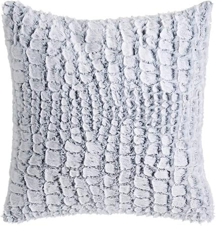 Lola Home Coussin Avec Poils De Microfibre Gris 60 X 60 Nordique
