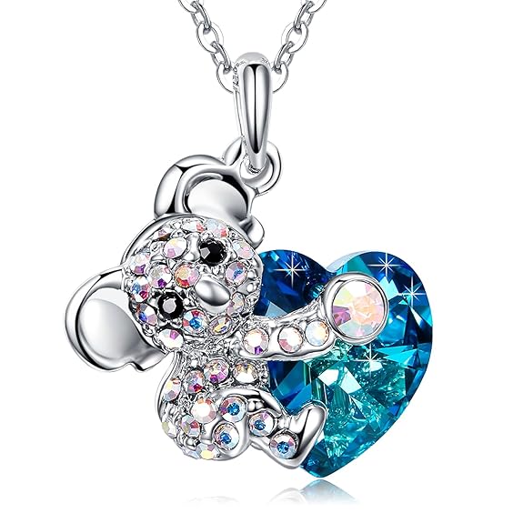 title=MEGA CREATIVE JEWELRY-Collana Donna Adorabile Koala Orso Cuore Gioielli di Blu
