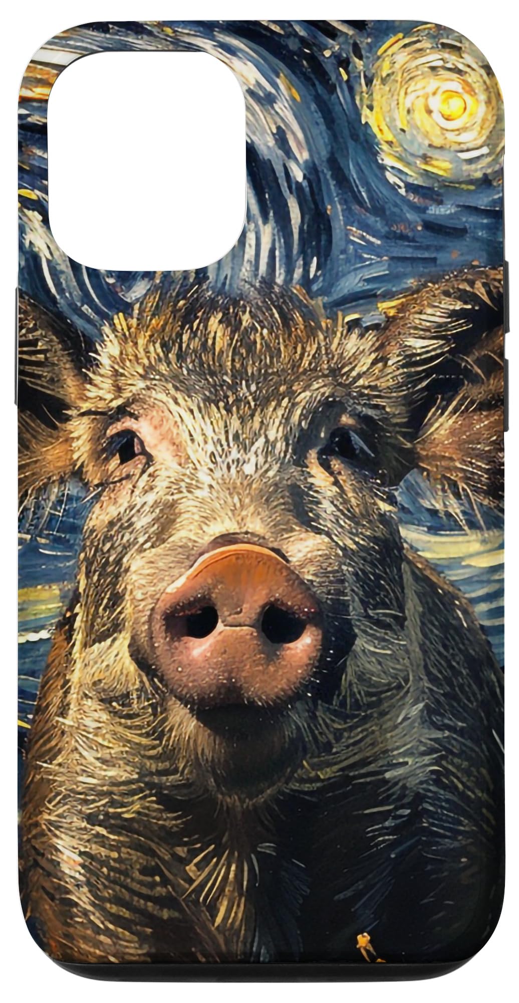 iPhone 14 Starry Night Van Gogh Style Wild Boar Lover Portrait Case