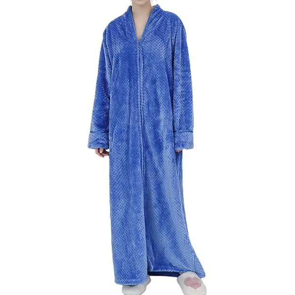 Fleece Long Bathrobe With Zipper Buy Cozy Zip-Up Fleece Bathrobe