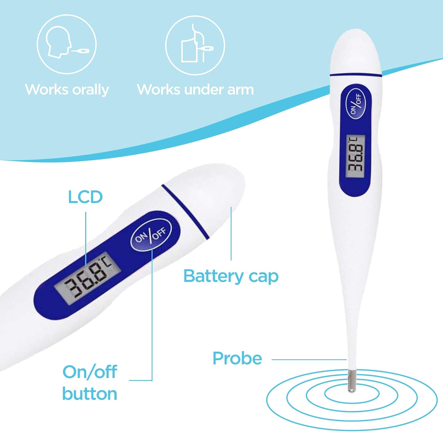 Enfants Avo Thermometre Numerique Personnel Facile A Utiliser Pour Adultes Blanc Controle De Temperature Avec Alarme Haute Basse Temperature Bebes Et Personnes Agees Toilette De Bebe Bebe Et Puericulture Banistreet Com