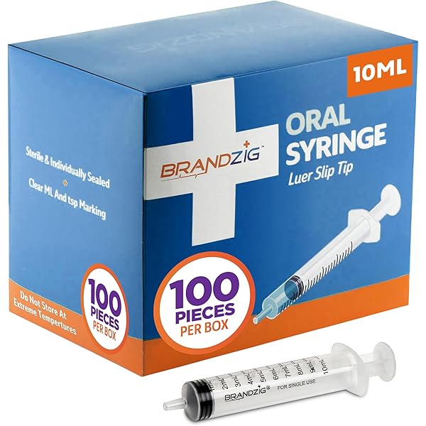 Amazon.com: 5ml Oral Syringes - 100 Pack – Luer Slip Tip, No