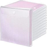 Henoyso 24 Pcs 12 x 12 Inch Scrapbook Paper Storage Organizer, 1 Inch Thick | Clear, Plastic, Top Loading Design, Craft Paper Holder, Storage Solution for Cardstock Vinyl Files Photos and Craft Supplies