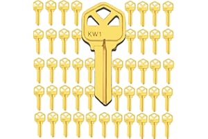 La Macaza Premium Brass KW1 Key Blanks, Uncut Blank Keys for Residential & Commercial Use, Copper Structures Blank Keys, Pack of 50