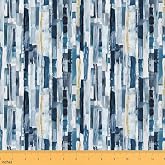 Ombre Fabric By The Yard, Gradient Upholstery Fabric, Stripe Abstract Wood | Grain Decorative Fabric, Grunge Watercolor Indoor Fabric, Modern DIY Art Waterproof Fabric, Blue, 2 Yards, Not Stretchy