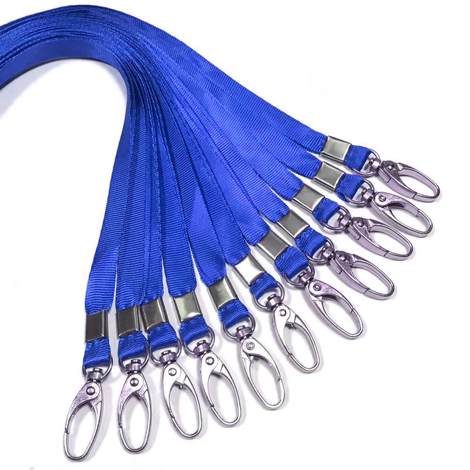 TCPENG Blue Lanyard 100 Pack Bulk Badge Lanyards for ID Badges Neck Cruise Lanyard Name Tag Lanyard ID Holder (100 Pack Blue)