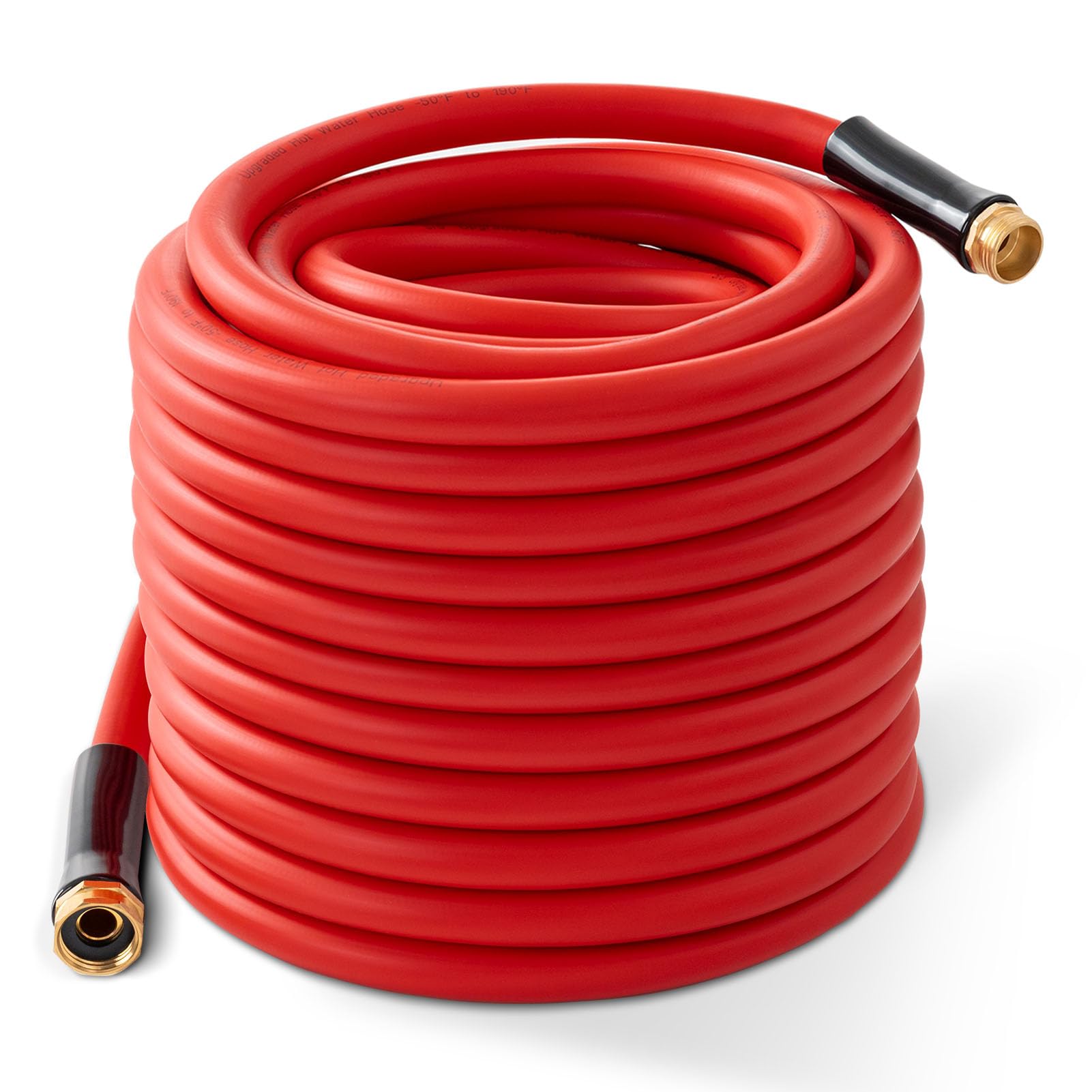 Photo 1 of Garden Hose 100ft x 3/4” Hot Water Hose, Heavy Duty -50°F to 190°F,Burst 600Psi Flexible Upgraded Rubber Hoses,3/4” Solid Fittings for All-weather Outdoor Lawn & Garden